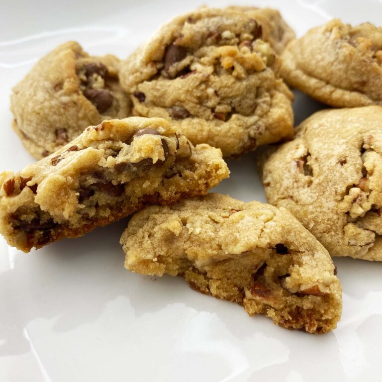 Chocolate chip cookies inside