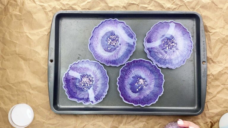 Geode coasters crushed glass